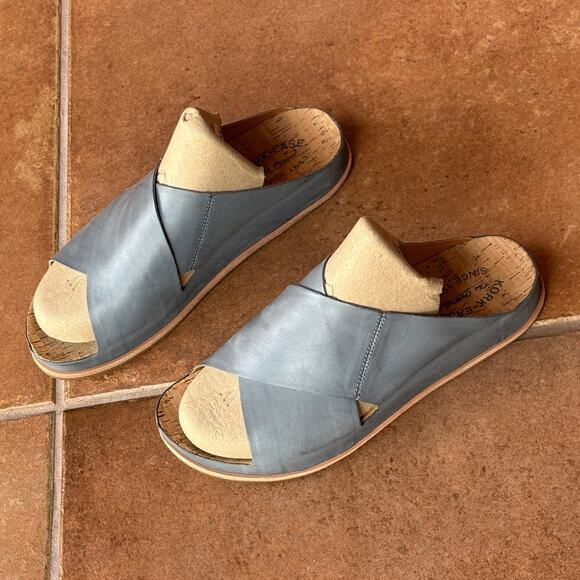 Kork-Ease Steel Blue Tutsi Cross-Band Slides Minimalist Classic Comfort size 11 - Picture 13 of 15
